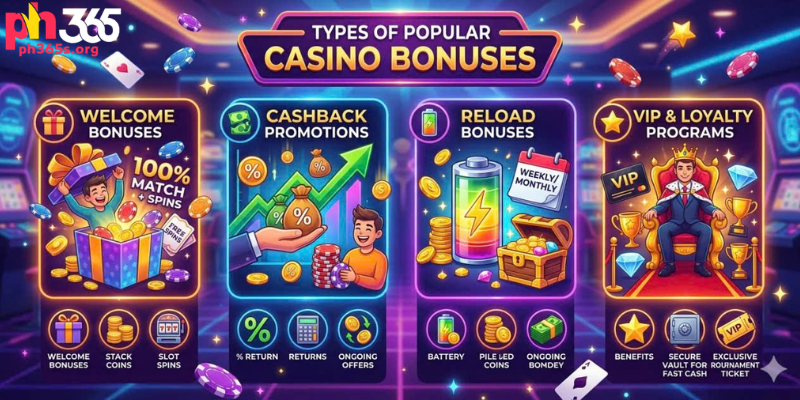 Types of Popular Casino Bonuses